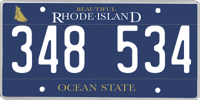 RI license plate 348534