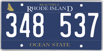 RI license plate 348537
