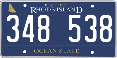 RI license plate 348538