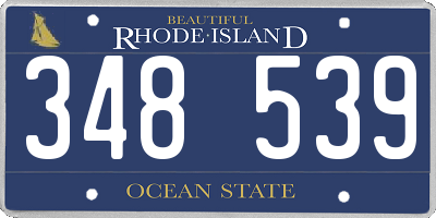 RI license plate 348539