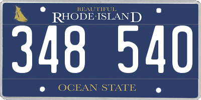 RI license plate 348540