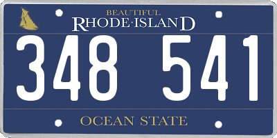 RI license plate 348541