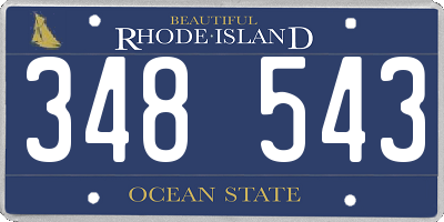 RI license plate 348543