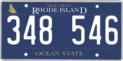 RI license plate 348546