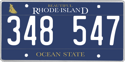 RI license plate 348547