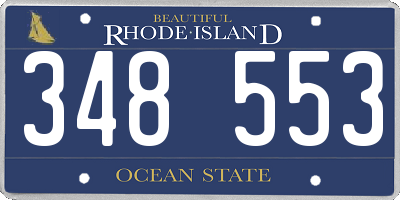 RI license plate 348553