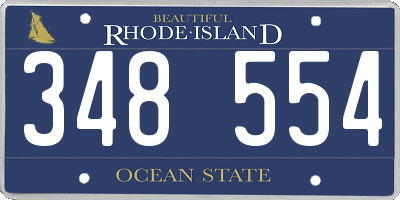 RI license plate 348554