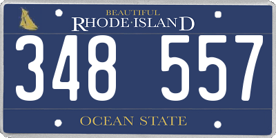 RI license plate 348557