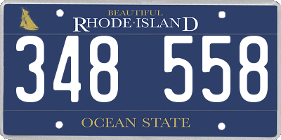 RI license plate 348558