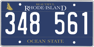 RI license plate 348561