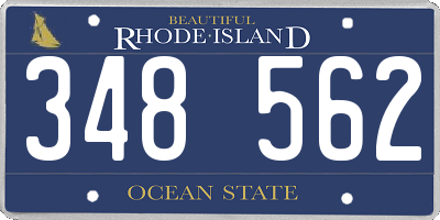 RI license plate 348562