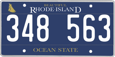 RI license plate 348563
