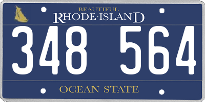 RI license plate 348564