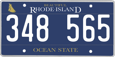 RI license plate 348565