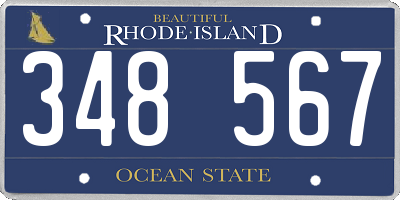 RI license plate 348567