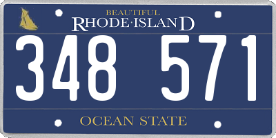 RI license plate 348571