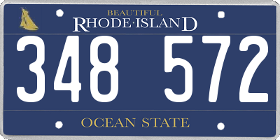 RI license plate 348572