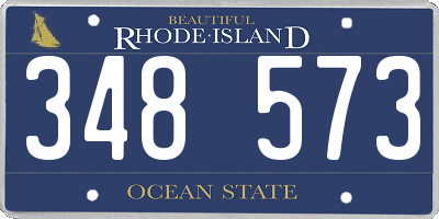 RI license plate 348573
