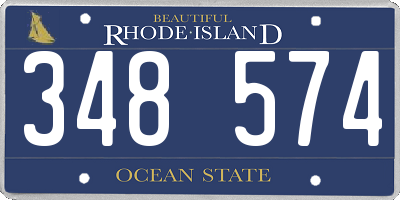 RI license plate 348574