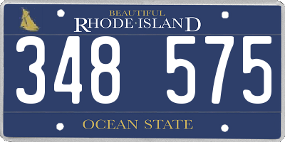 RI license plate 348575