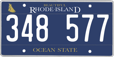 RI license plate 348577