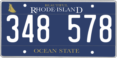RI license plate 348578