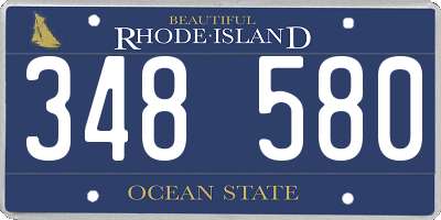 RI license plate 348580