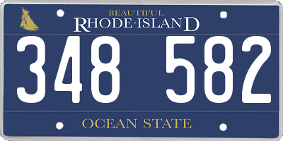 RI license plate 348582