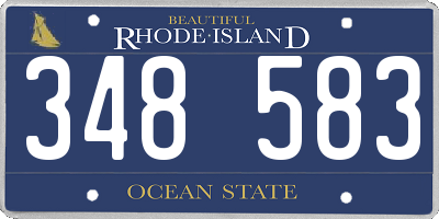 RI license plate 348583