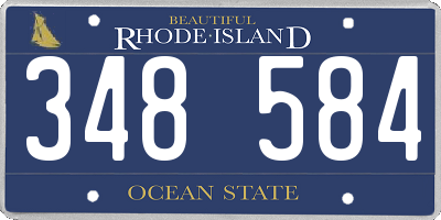 RI license plate 348584