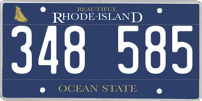 RI license plate 348585