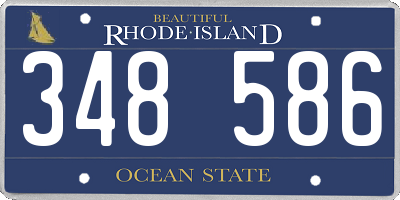 RI license plate 348586