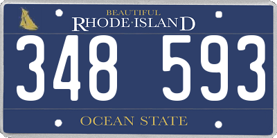 RI license plate 348593