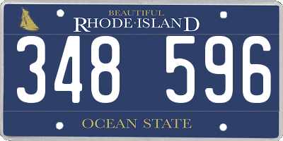 RI license plate 348596