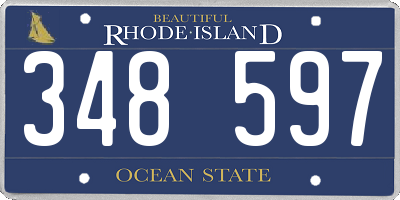 RI license plate 348597