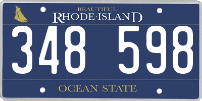 RI license plate 348598