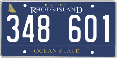 RI license plate 348601