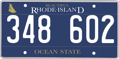 RI license plate 348602