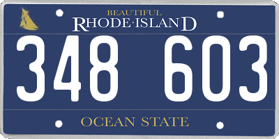 RI license plate 348603