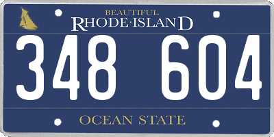 RI license plate 348604