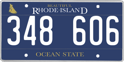 RI license plate 348606