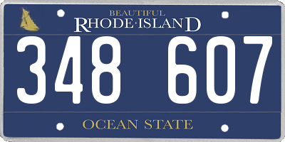 RI license plate 348607