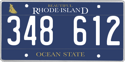 RI license plate 348612