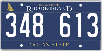 RI license plate 348613