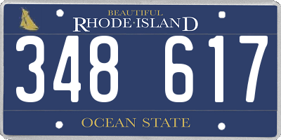 RI license plate 348617