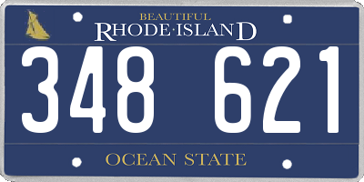 RI license plate 348621