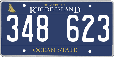 RI license plate 348623
