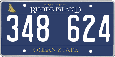 RI license plate 348624