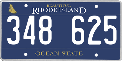 RI license plate 348625