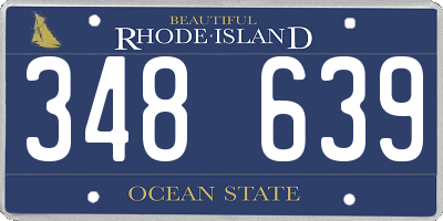RI license plate 348639
